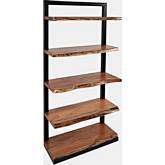 Nature's Edge 5 Shelf Bookcase in Acacia Wood & Iron